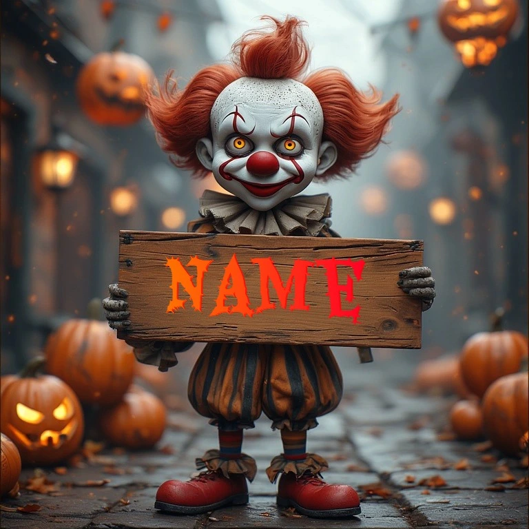 Personalize a Spooky Cute Clown for Halloween Fun