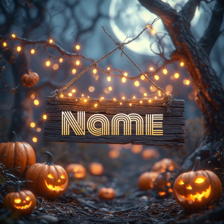 Personalize a Magical Halloween Forest Scene Image
