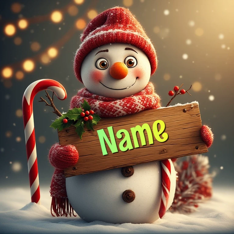 أضف لمستك الخاصة على صورة رجل الثلج الاحتفالية