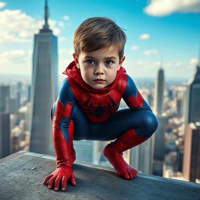 Transform into Spider-Man Overlooking the City Skyline