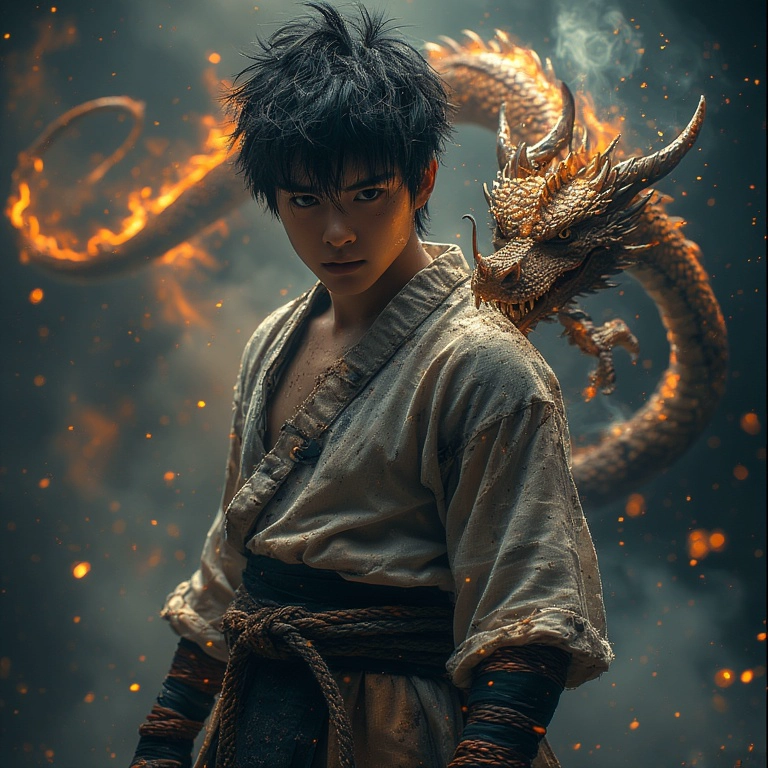 Transform into a Stoic Warrior with a Golden Dragon Companion