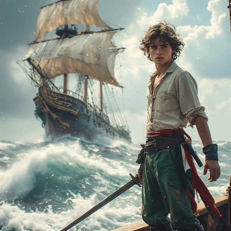 Become a Daring Pirate Amidst Stormy Seas with Face Swap