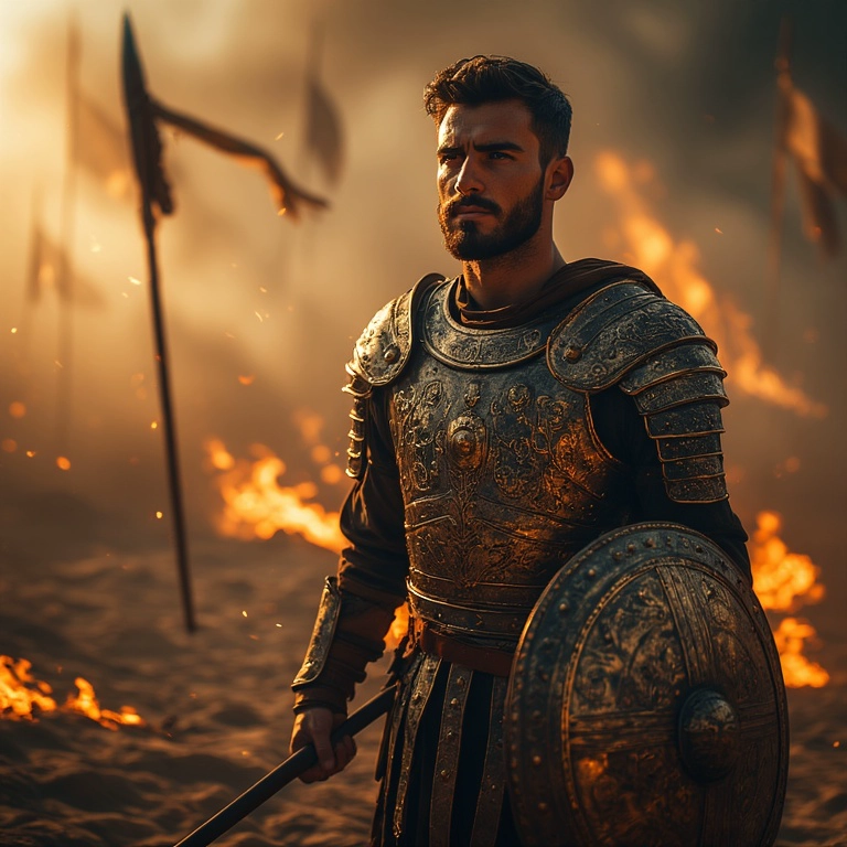 Transform Into a Fearless Knight on a Fiery Battlefield