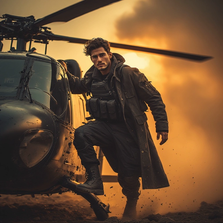 Step into Action with Our Epic Helicopter Face Swap