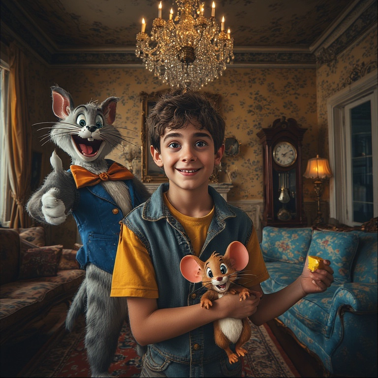 Transform Your Photos with Tom and Jerry's Cheerful Scene