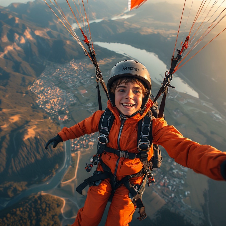 Soar High and Swap Faces with Joyful Paragliding Adventure