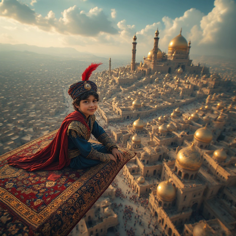 Soar Over a Golden City on a Magic Carpet