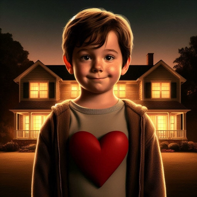 Swap Your Child's Face into a Cute Nighttime House Scene