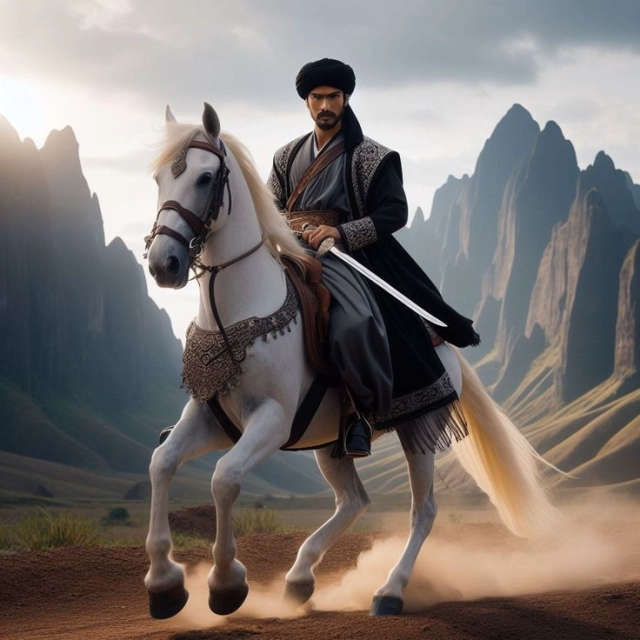 Swap Your Face with a Legendary Arabian Knight on a White Horse