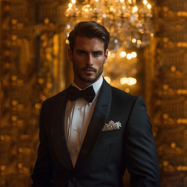 Transform Your Look: Swap Faces with a Dapper Suit Model Now