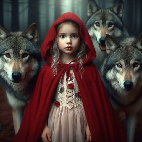 Swap Faces with Little Red Riding Hood and the Wolves Today