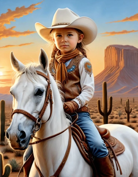 Brave Cowgirl Awaits Face Swap to Fulfill Your Dream