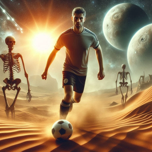Face Swap Adventure Soccer Across Alien Planet Deserts
