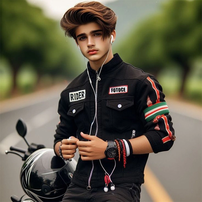 Transform Into a Handsome Biker with Our Face-Swap Tool
