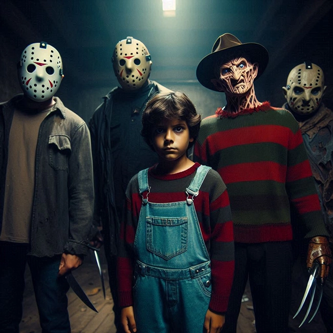 Join the Horror Team with Little Boy and Monsters 2 Face Swap