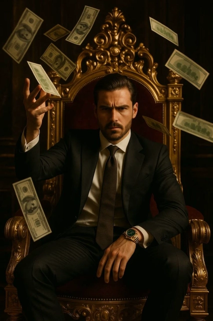 Experience Luxury with Face Swap Be a Billionaire on a Golden Throne