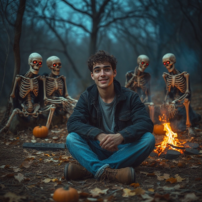Transform into the Smiling Hero of a Spooky Halloween Scene