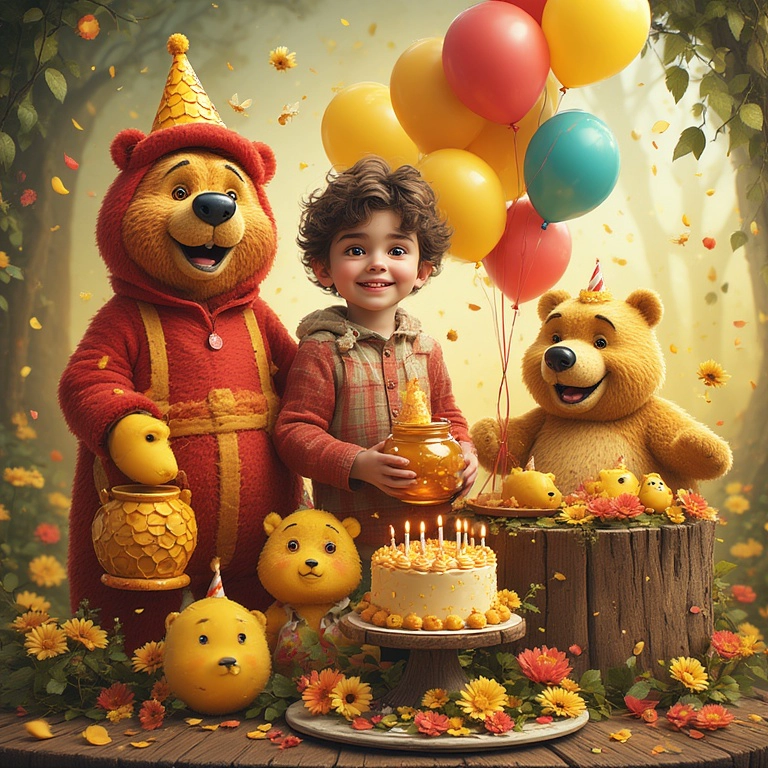 Winnie the Pooh Birthday Party Face Swap Fun