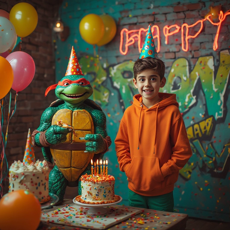 Join the Ninja Turtles Party with a Fun Face Swap Adventure