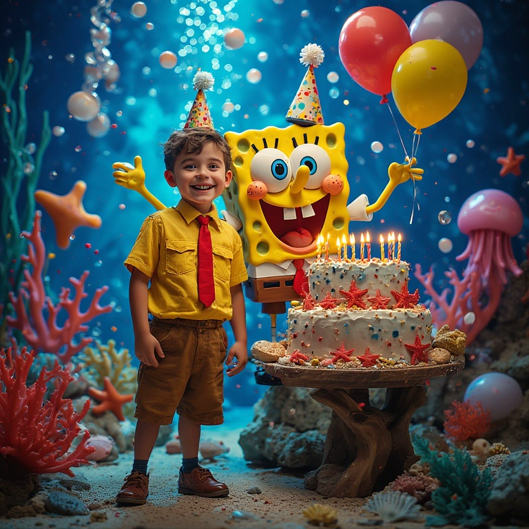 Dive into a Spongebob Birthday Adventure with Face Swap Magic