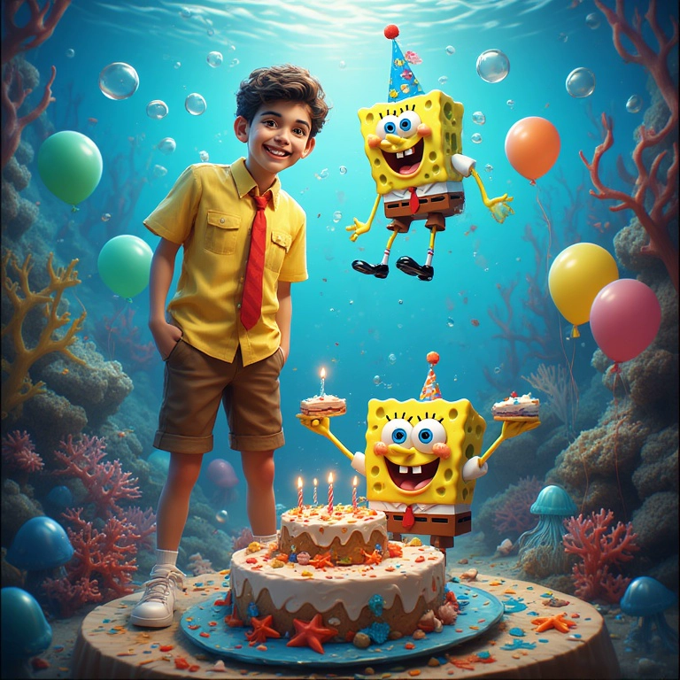 Dive into a Fun Spongebob Birthday Face Swap Adventure