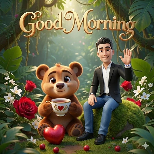 Swap Your Face onto Morning Coffee Forest Scene