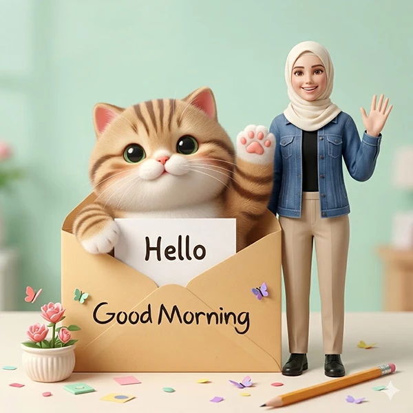 Swap Your Face on Cute Cartoon Cat Photos Instantly Online