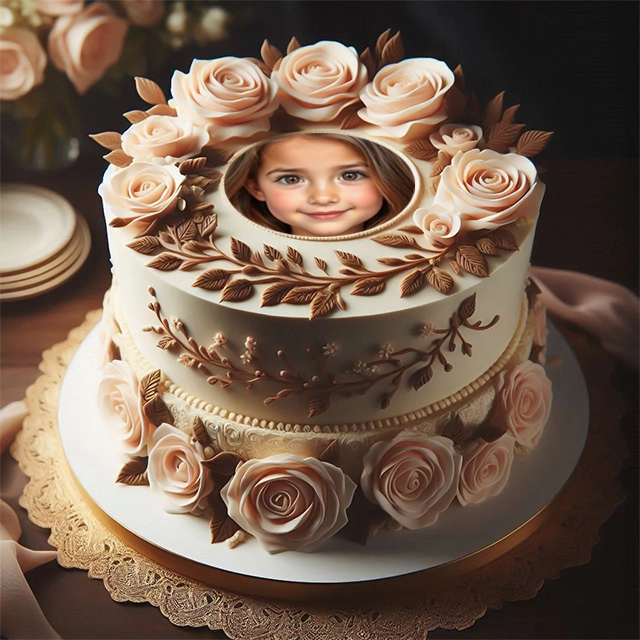 Customize Your Photo with a Luxurious Two-Tiered Cake Frame