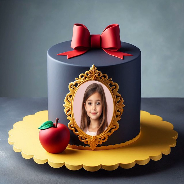 Personalize Photos with Cake Frame and Bold Red Bow