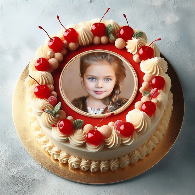 Personalize Photos with a Festive Cake Frame