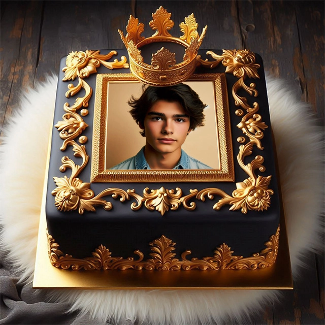 Create Regal Photo Frames with Opulent Cake and Gold Crown