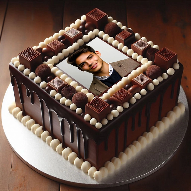 Insert Your Photo Into a Luxurious Chocolate Cake Frame