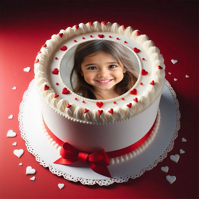 Insert Your Photo into a Romantic Cake-Themed Frame