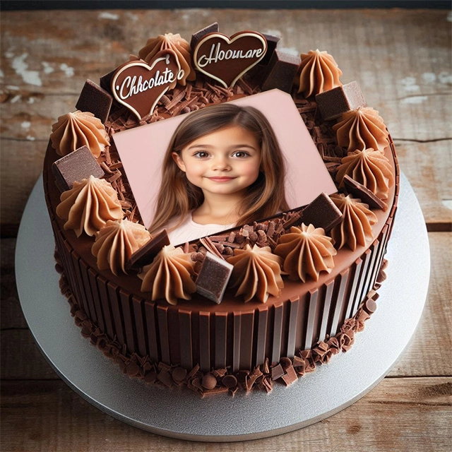 Insert Your Photo in a Heart-Shaped Chocolate Cake Frame