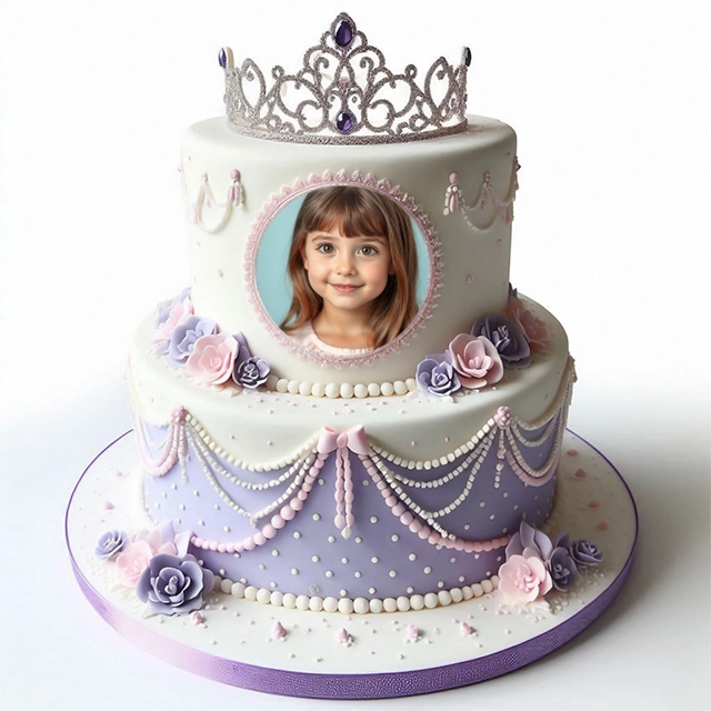 Add Your Photo to a Princess Cake Frame with Elegant Details