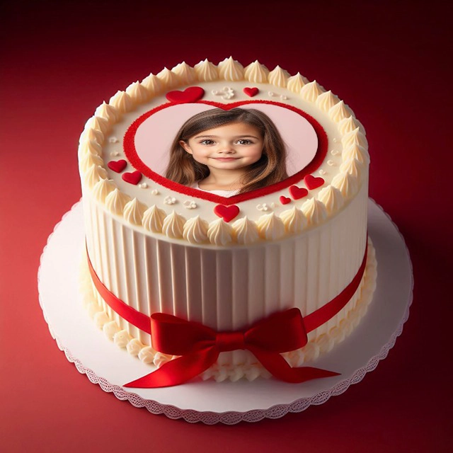 Add Your Photo to a Romantic Heart-Shaped Cake Frame