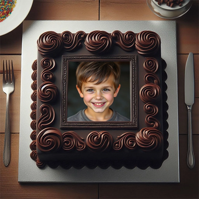 Insert Your Photo into a Decadent Chocolate Cake Frame