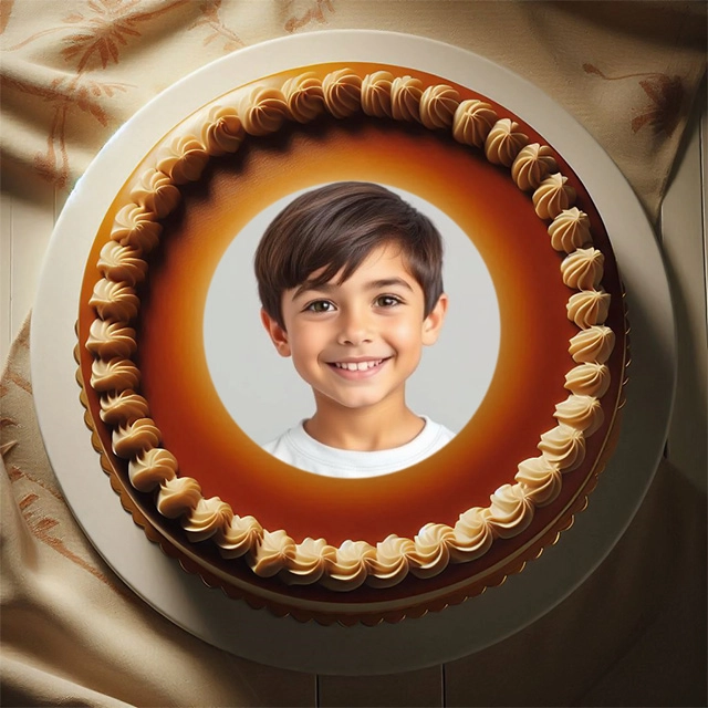 Insert Your Photo into a Caramel Cake-Themed Frame