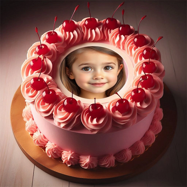 Personalize Photos with a Cherry-Topped Pink Cake Frame