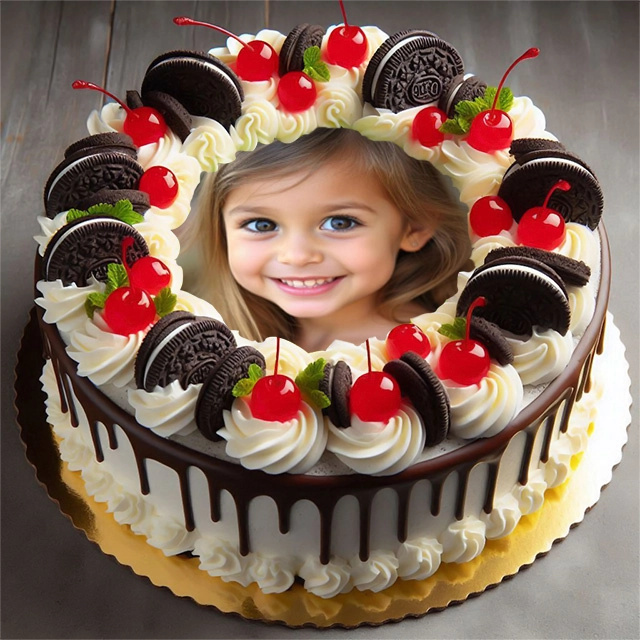 Insert Your Photo into a Decadent Cake Frame Online