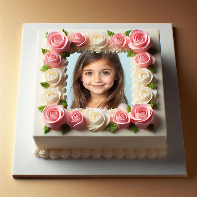 Personalize Photos with Romantic Cake-Themed Frame Template