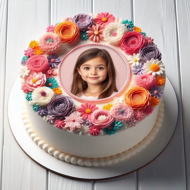 Personalize Photos with a Floral Cake Frame for Any Occasion