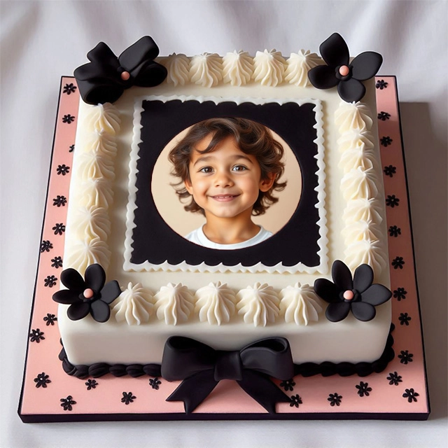 Personalize Your Photos with Chic Cake-Themed Frame Design