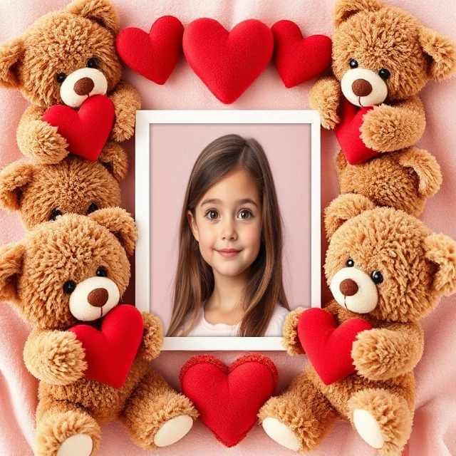 Transform Photos with Teddy Bear Heart Frames for Keepsakes