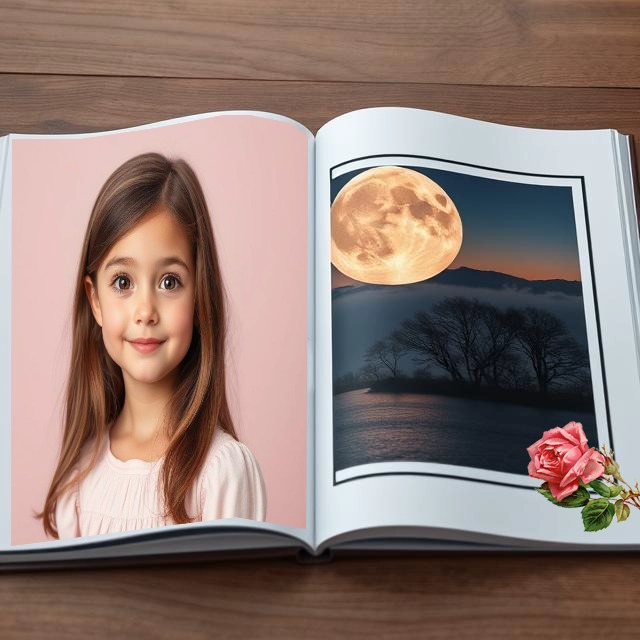 Customize Your Photo in a Frame with Book and Moon Theme
