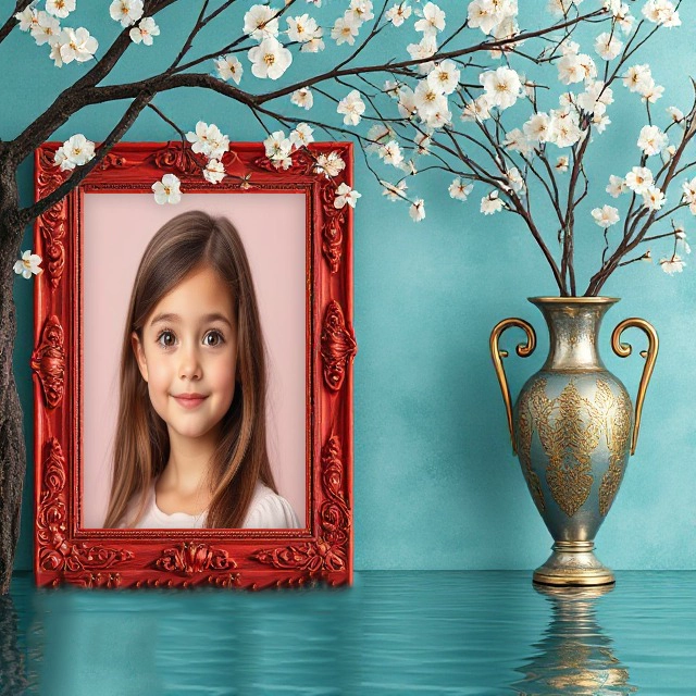 Transform Your Photos with a Baroque Frame and Cherry Blossoms
