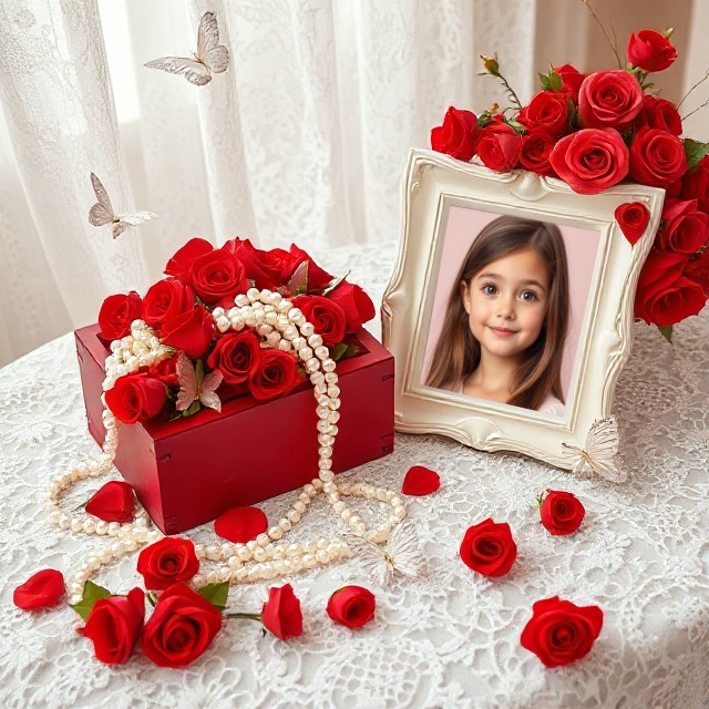 Personalize Photos with a Vintage-Style Frame and Roses