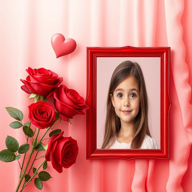 Insert Your Photos in a Romantic Red Classic Photo Frame