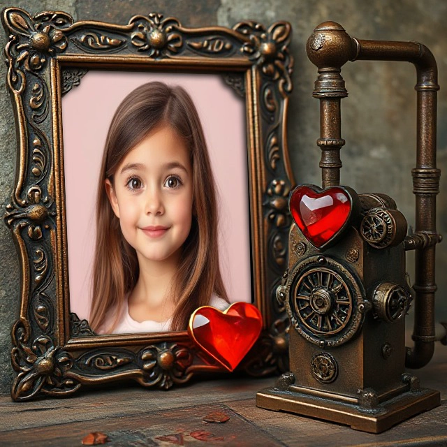 Insert Your Photo into a Rustic Steampunk Frame Template