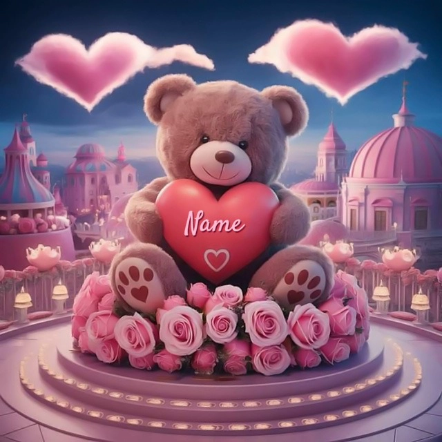 Personalize a Teddy Bear Image with Your Name and Message